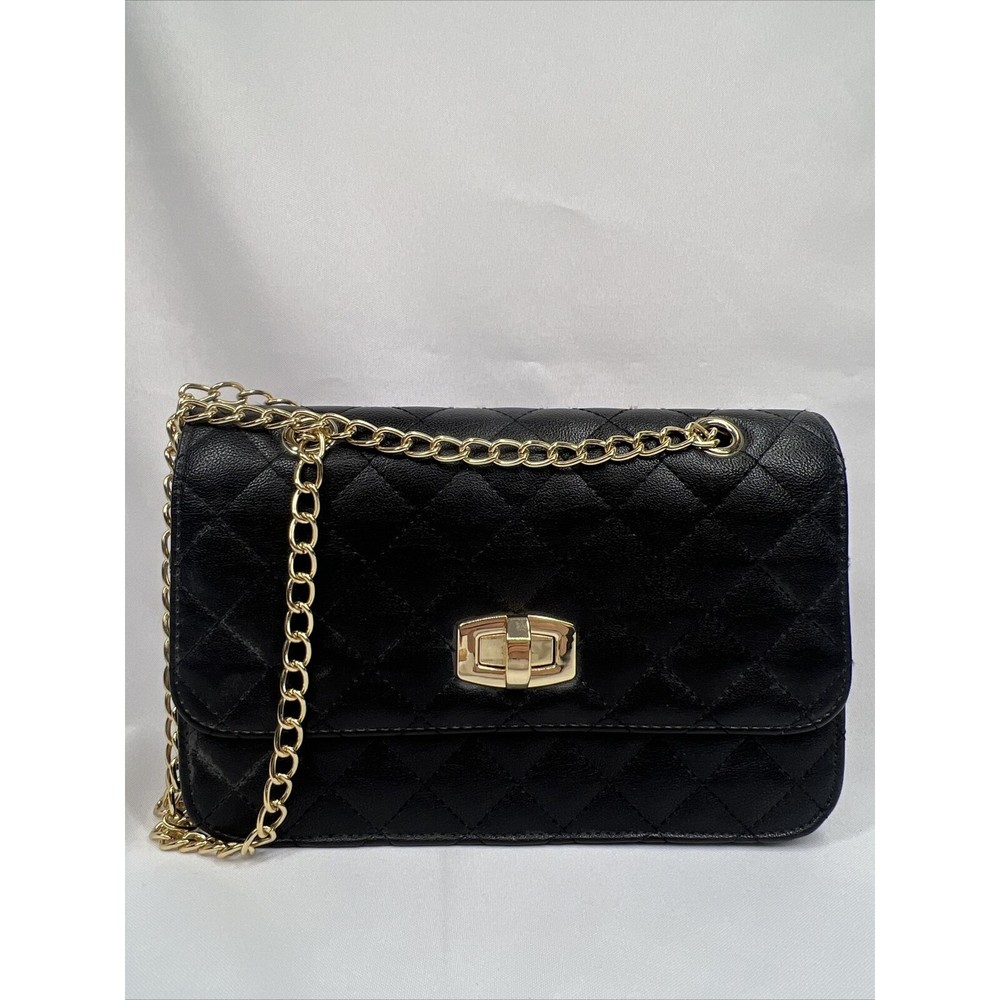 Express Black￼ Purse Adjustable  Shoulder Bag Gold Chain